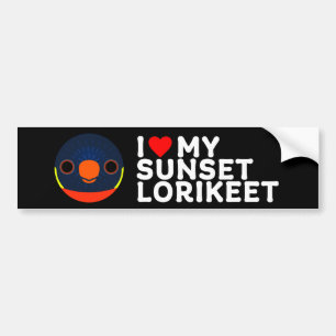 I LIEBE MEIN SONNENLORIKEET AUTOAUFKLEBER