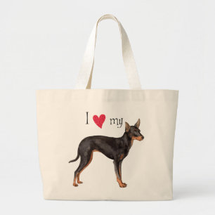 I Liebe mein Spielzeug-Manchester-Terrier Jumbo Stoffbeutel