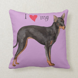 I Liebe mein Spielzeug-Manchester-Terrier Kissen