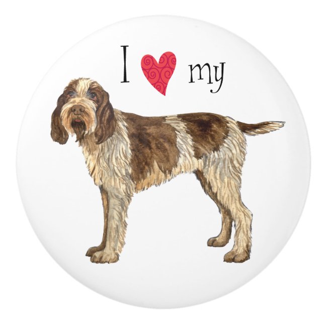 I Liebe mein Spinone Italiano Keramikknauf (Vorderseite)