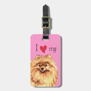 I Liebe mein Spitz Gepäckanhänger