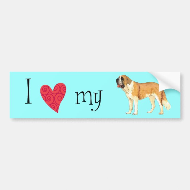I Liebe mein St. Bernard Autoaufkleber (Vorne)