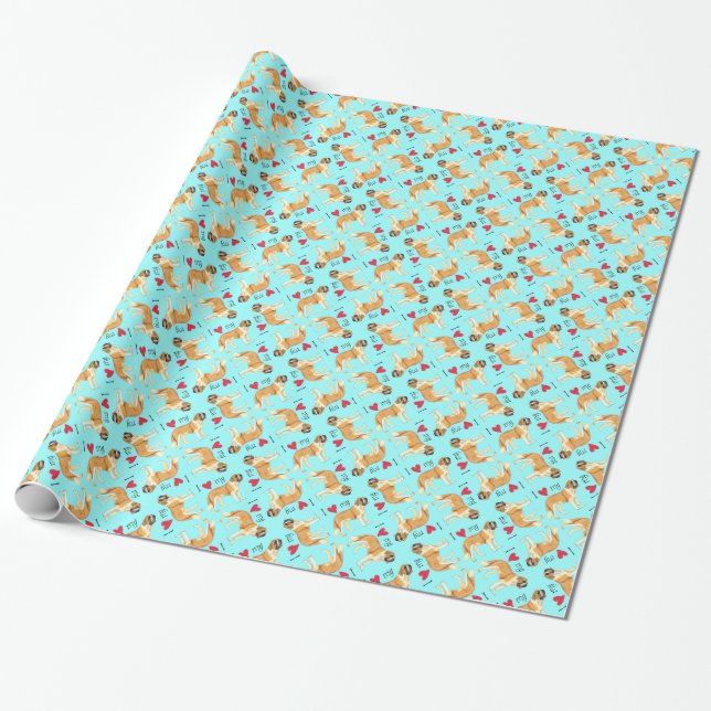 I Liebe mein St. Bernard Geschenkpapier (Ungerollt)