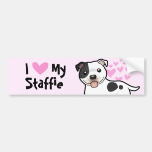 I Liebe mein Terrier Staffordshires Stier Autoaufkleber