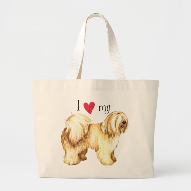 I Liebe mein tibetanischer Terrier Jumbo Stoffbeutel (Vorne)