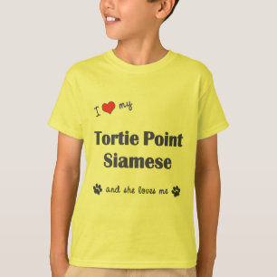 I Liebe mein Tortie Punkt siamesisch (weibliche T-Shirt