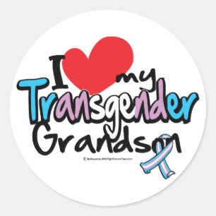 I Liebe mein Transgender-Enkel Runder Aufkleber