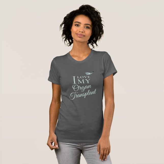 I Liebe mein Transplantatempfänger dunkelgrau T-Shirt (Vorne ganz)
