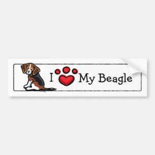 I Liebe mein Tricolor Beagle Autoaufkleber