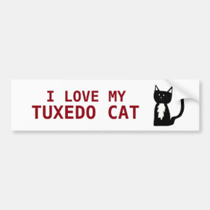 I Liebe mein Tuxedo-Katzen-Autoaufkleber Autoaufkleber