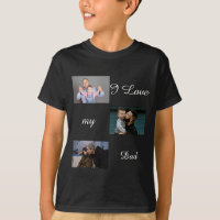 I Liebe Mein Vater Custom 3 Foto Collage T - Shirt