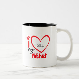 I Liebe Mein Vater Foto Geschenk Klassische Tasse, Zweifarbige Tasse