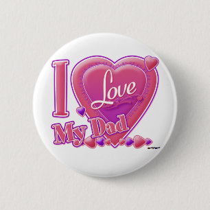 I Liebe Mein Vater rosa/lila - Herz Button