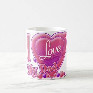 I Liebe Mein Vater rosa/lila - Herz Kaffeetasse