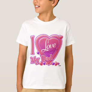 I Liebe Mein Vater rosa/lila - Herz T-Shirt