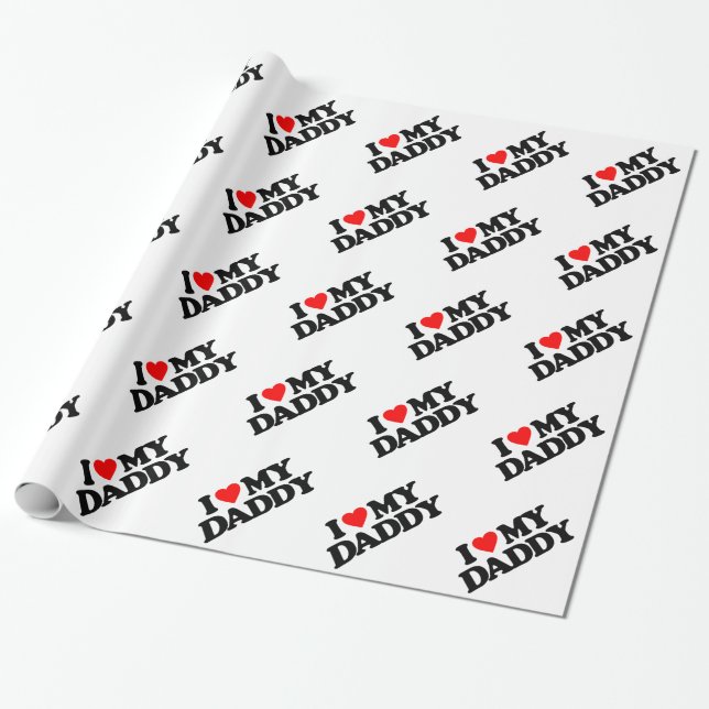 I LIEBE MEIN VATI GESCHENKPAPIER (Ungerollt)