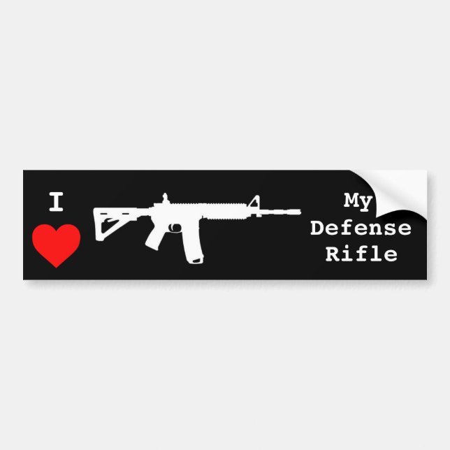 I Liebe mein Verteidigungs-Gewehr Autoaufkleber (Vorne)