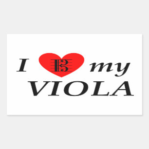 I Liebe mein Viola (i-Herz mein Viola) Rechteckiger Aufkleber