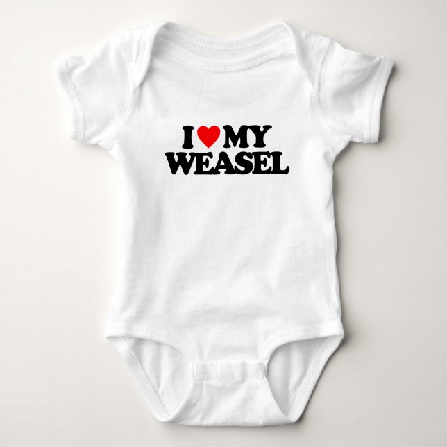 I LIEBE MEIN WEASEL BABY STRAMPLER (Vorderseite)