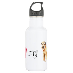 I Liebe mein weicher überzogener Wheaten Terrier Edelstahlflasche