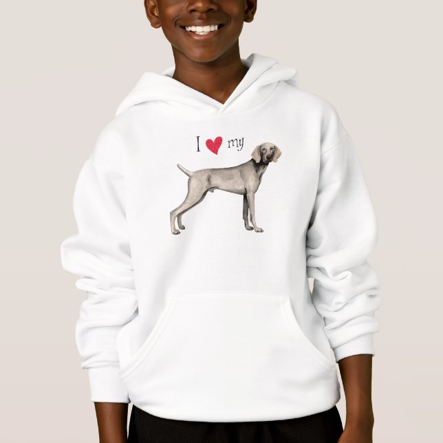 I Liebe mein Weimaraner Hoodie (Vorderseite)