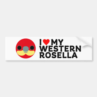 I LIEBE MEIN WESTERN ROSELLA AUTOAUFKLEBER
