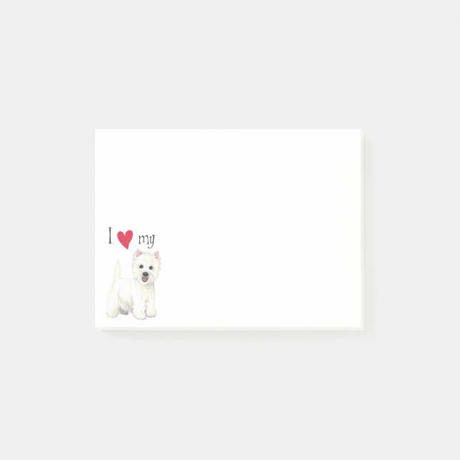 I Liebe mein Westie Post-it Klebezettel (Vorderseite)