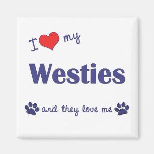 I Liebe mein Westies (mehrfache Hunde) Magnet