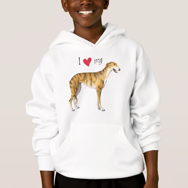 I Liebe mein Windhund Hoodie (Vorderseite)