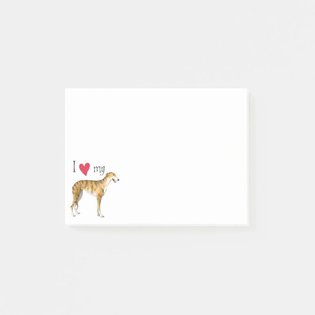 I Liebe mein Windhund Post-it Klebezettel (Vorderseite)