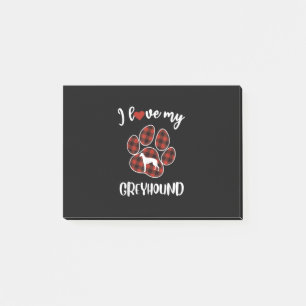 I Liebe mein Windhund Valentinhundliebhaber Post-it Klebezettel