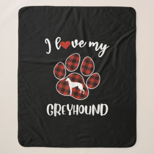 I Liebe mein Windhund Valentinhundliebhaber Sherpadecke