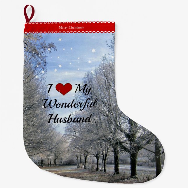 I Liebe Mein wunderbarer Mann Großer Weihnachtsstrumpf (Vorderseite)