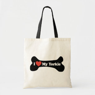 I Liebe mein Yorkie - Hundeknochen Tragetasche