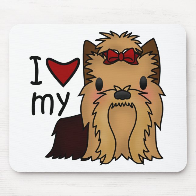 I Liebe mein Yorkie, Yorkshire-Terrier Mousepad (Vorne)