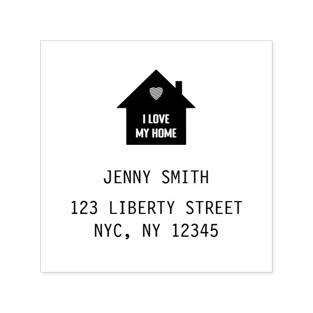 I Liebe Mein Zuhause House Red Heart Name Permastempel (Design)