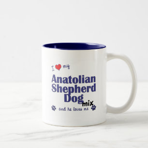 I Liebe meine anatolische Schäfer-Hundemischung Zweifarbige Tasse