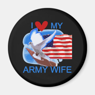 I Liebe meine Armee-Ehefrau-T-Shirts und Geschenke Magnet