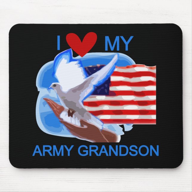 I Liebe meine Armee-Enkel-T-Shirts und Geschenke Mousepad (Vorne)