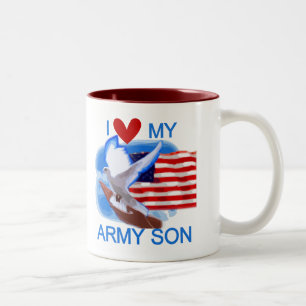I Liebe meine Armee-Sohn-T-Shirts und Geschenke Zweifarbige Tasse