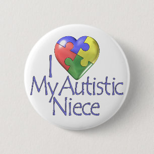 I Liebe meine autistische Nichte Button