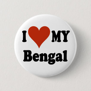 I Liebe meine bengalischen Katzen-Waren Button