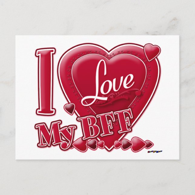 I Liebe Meine BESTE FREUNDIN rot - Herz Postkarte (Vorderseite)