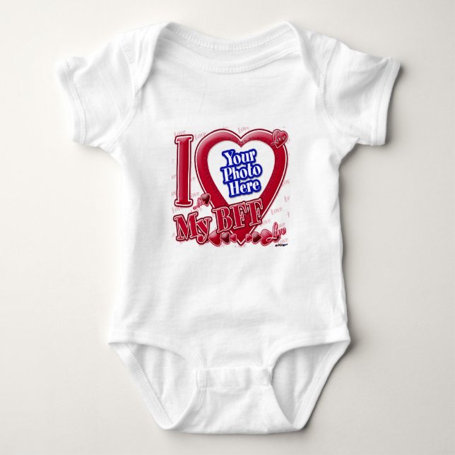 I Liebe Meine BESTE FREUNDIN rotes Herz - Foto Baby Strampler (Vorderseite)