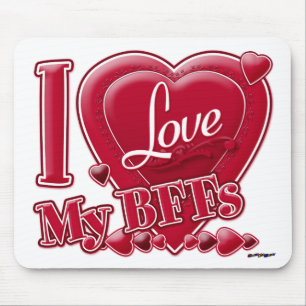 I Liebe Meine Beste Freundinnen rot - Herz Mousepad