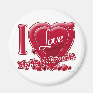 I Liebe Meine besten Freunde rot - Herz Magnet
