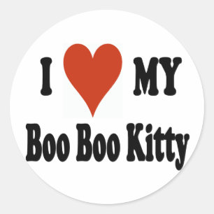 I Liebe meine BooBookitty-Waren Runder Aufkleber