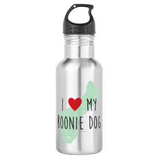 I Liebe meine Boonie Hundewasser-Flasche (Grün) Edelstahlflasche