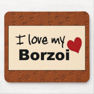 I Liebe meine Borzoi-Mausunterlage Mousepad