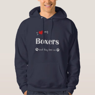 I Liebe meine Boxer (mehrfache Hunde) Hoodie